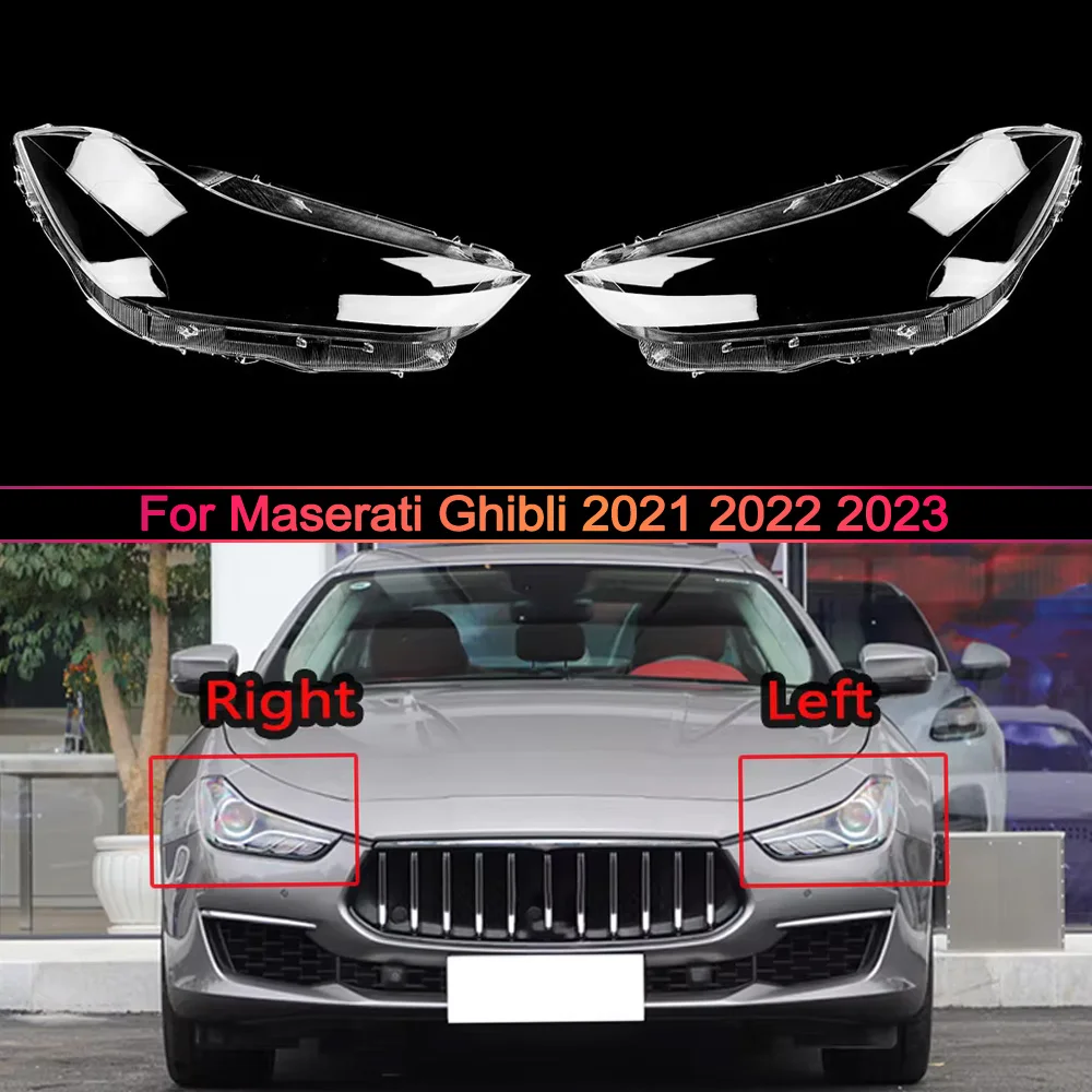 

For Maserati Ghibli 2021 2022 2023 Front Headlamp Cover Transparent Lampshades Lamp Shell Masks Headlight Shade Lens Plexiglass