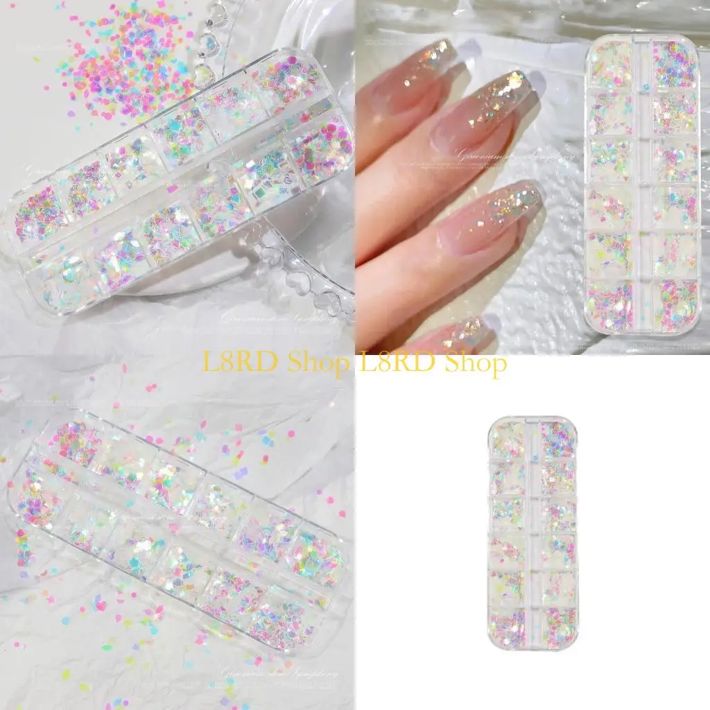 L8rd Art Glitzers Maniküre Nagelkunst Dekorationen Meerjungfrau Glitter Art Pailletten funkeln