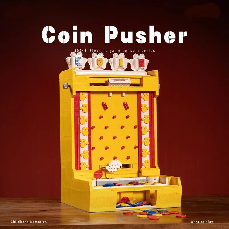 Small Angle amusement park video game coin push coin game machine JD044 electric high difficulty assembling building blocks toys