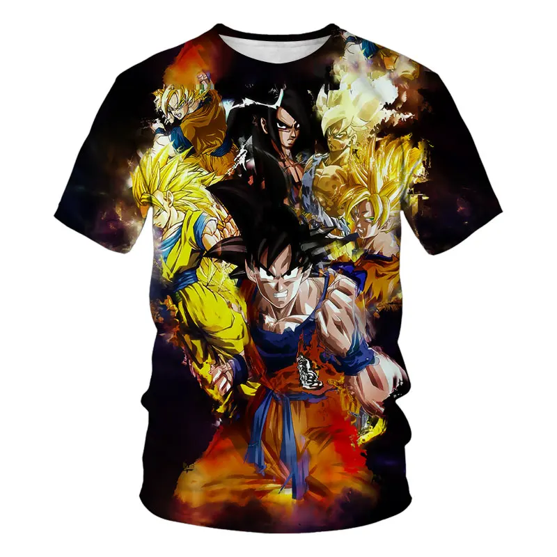

Dragon Ball Z Goku Japan Anime boys CosPlay T-shirt Super Saiyan Men's T-shirt Orange Breathable Clothing Boys Gift