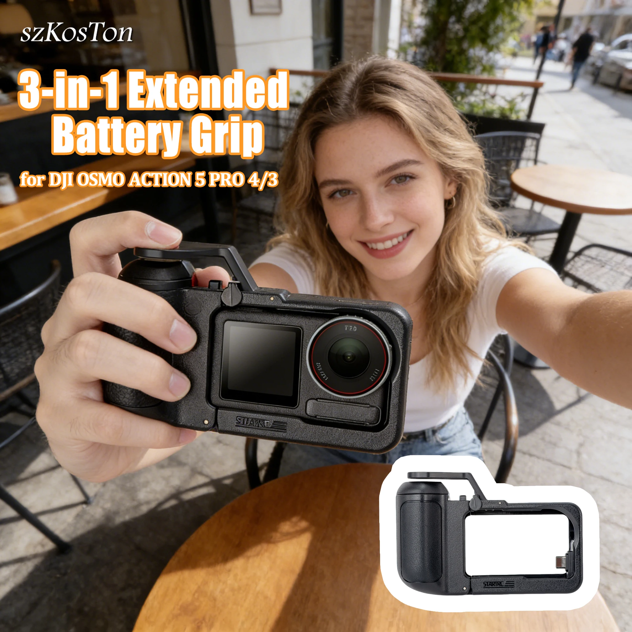 

Для уличной съемки DJI OSMO ACTION 5 PRO/4/3 расширенная батарейная ручка 3-в-1 с быстроразъемным отверстием для винта 1/4 аксессуар для камеры