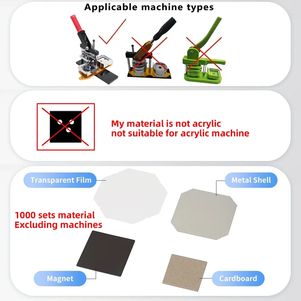 1000 Buah 50X50Mm Persegi DIY Bahan Magnetik Kosong Bahan Habis Pakai Magnetik Lembut Dekorasi Kulkas Hadiah Pesta Pernikahan Rumah