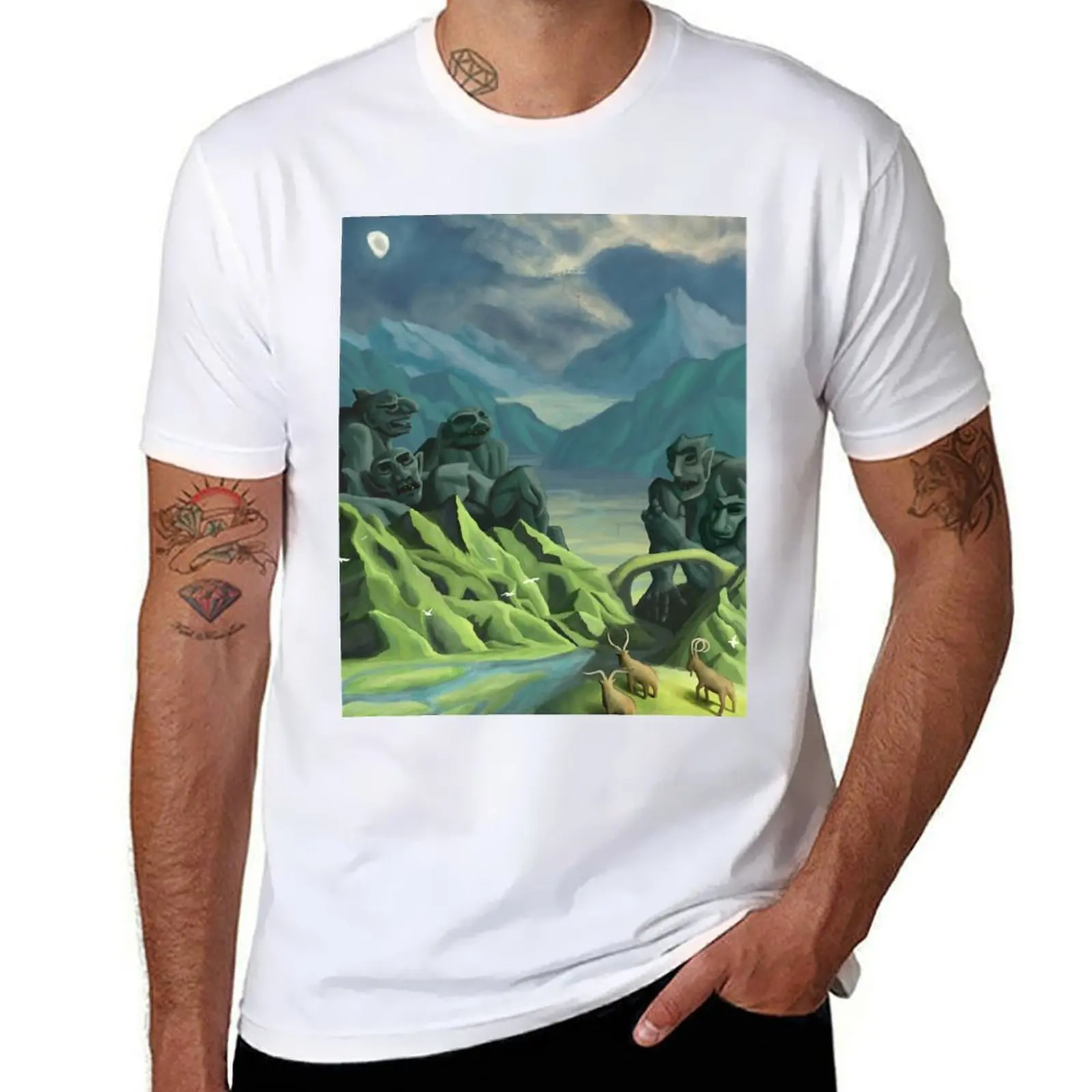 El niño que ama tres Billy Goats Gruff con Trolls años camiseta de cumpleaños camiseta hombre camiseta de lujo