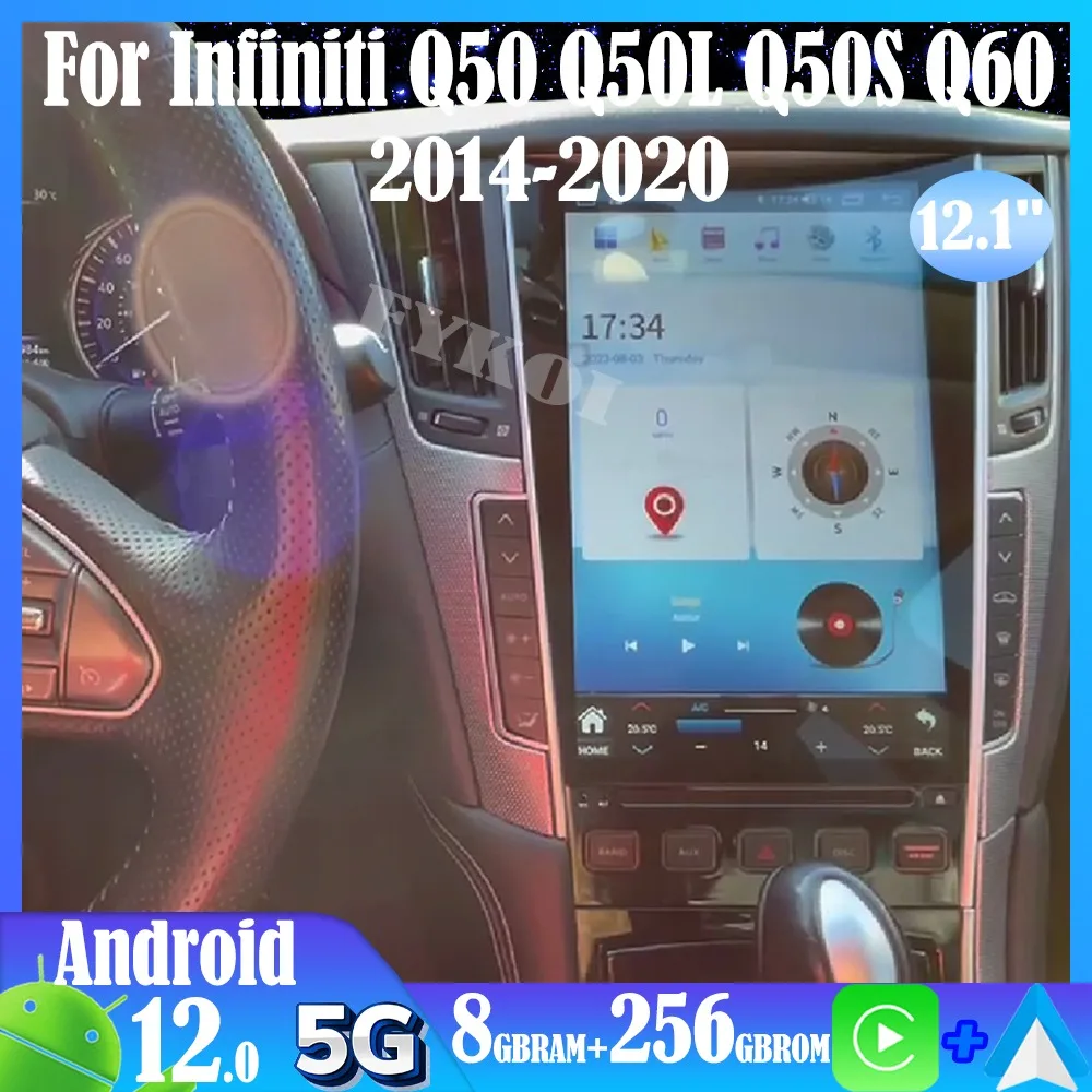 Android 13 для Infiniti Q50 Q50L Q50S Q60 2014-2020 автомобильный радиоприемник Автомобильный мультимедийный экран Тесла Carplay авто Bluetooth GPS 4G