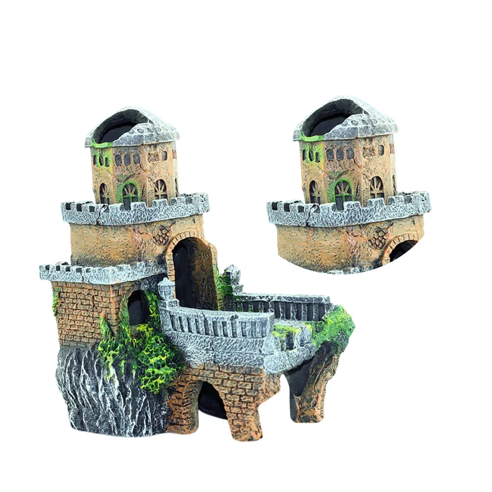 

1Pcs Simulated Castle Aquarium Ornament Creative Resin Fish Tank Decor Lifelike Castle Landscaping Decoration for Aquarium Fish