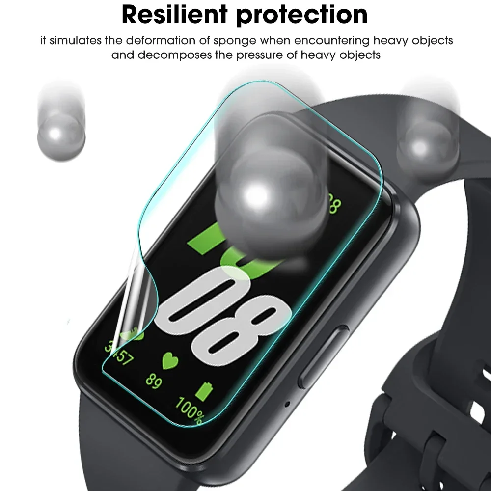 Films de protection pour Samsung Galaxy FIT 3 Smartwatch, Film hydrogel transparent HD, Protecteurs d'écran de montre à couverture complète, Anti-bulle