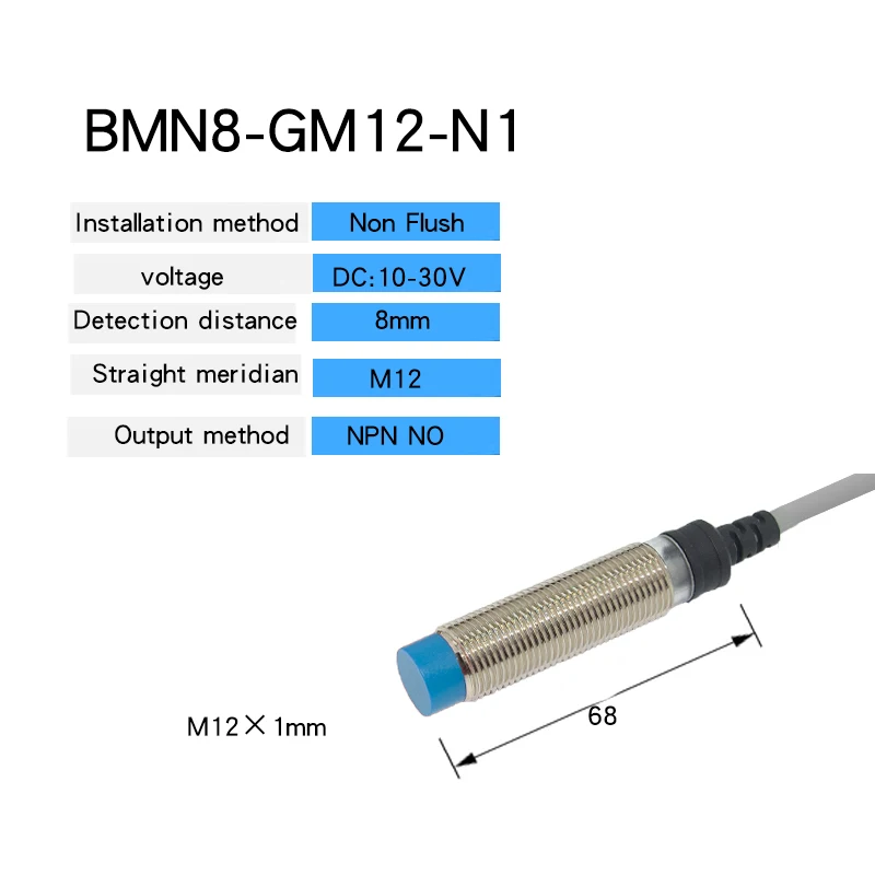 M12 Inductive Proximity Sensor Switch Detection Metal Material 12V DC 220V AC NPN PNP NO NC 4mm 8mm