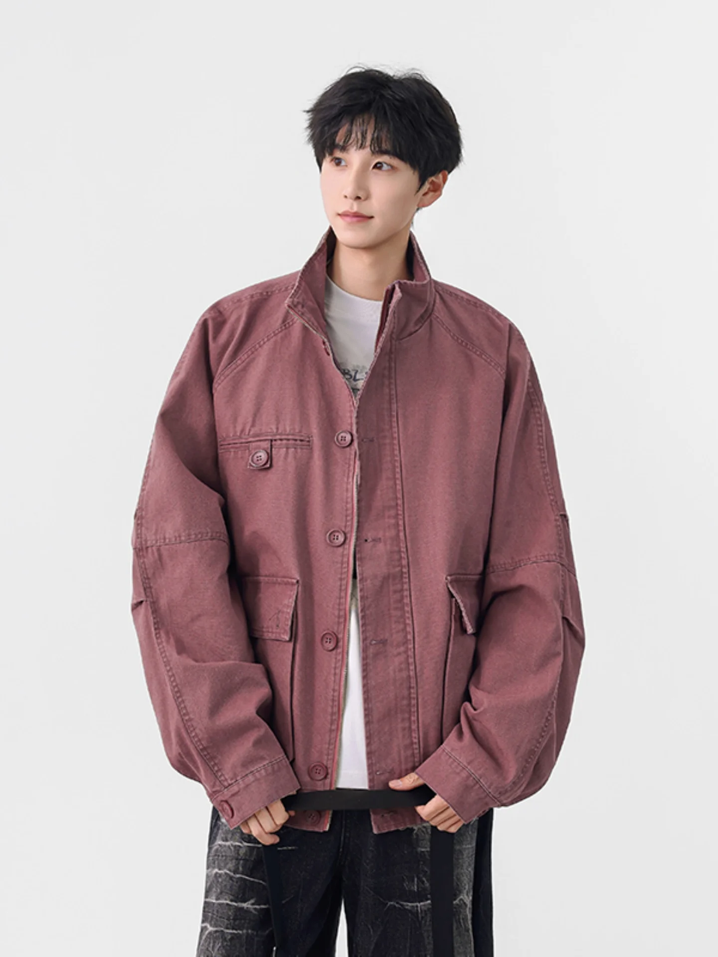 

Мужская рабочая куртка из хлопка Waed в американском ретро-стиле Cleanfit Harlington, свободная куртка с воротником-стойкой, модная осенняя верхняя одежда