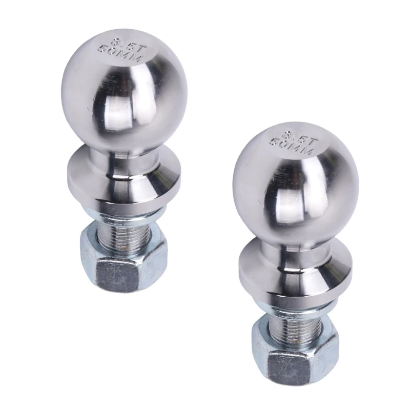 Trailer Hitch Ball 2-Pack Steel Construction and M22 Thread Mounting Shanks for Connecting Trailer Couplings to Matching D7YA