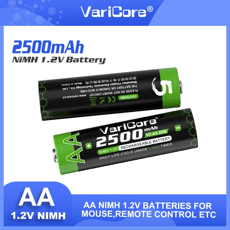4-20 pezzi Liitokala 1.2V AA 2500mAh Ni-MH 2.5A batteria ricaricabile aa per batterie giocattolo Mouse telecomando pistola temperatura