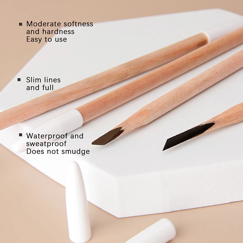 Hölzerner harter Kern, wasserdicht, Anti-Schweiß-Tattoo, Augenbrauen-Positionierungsstift, Make-up-Werkzeuge, langlebiger schwarzer Augenbrauenstift
