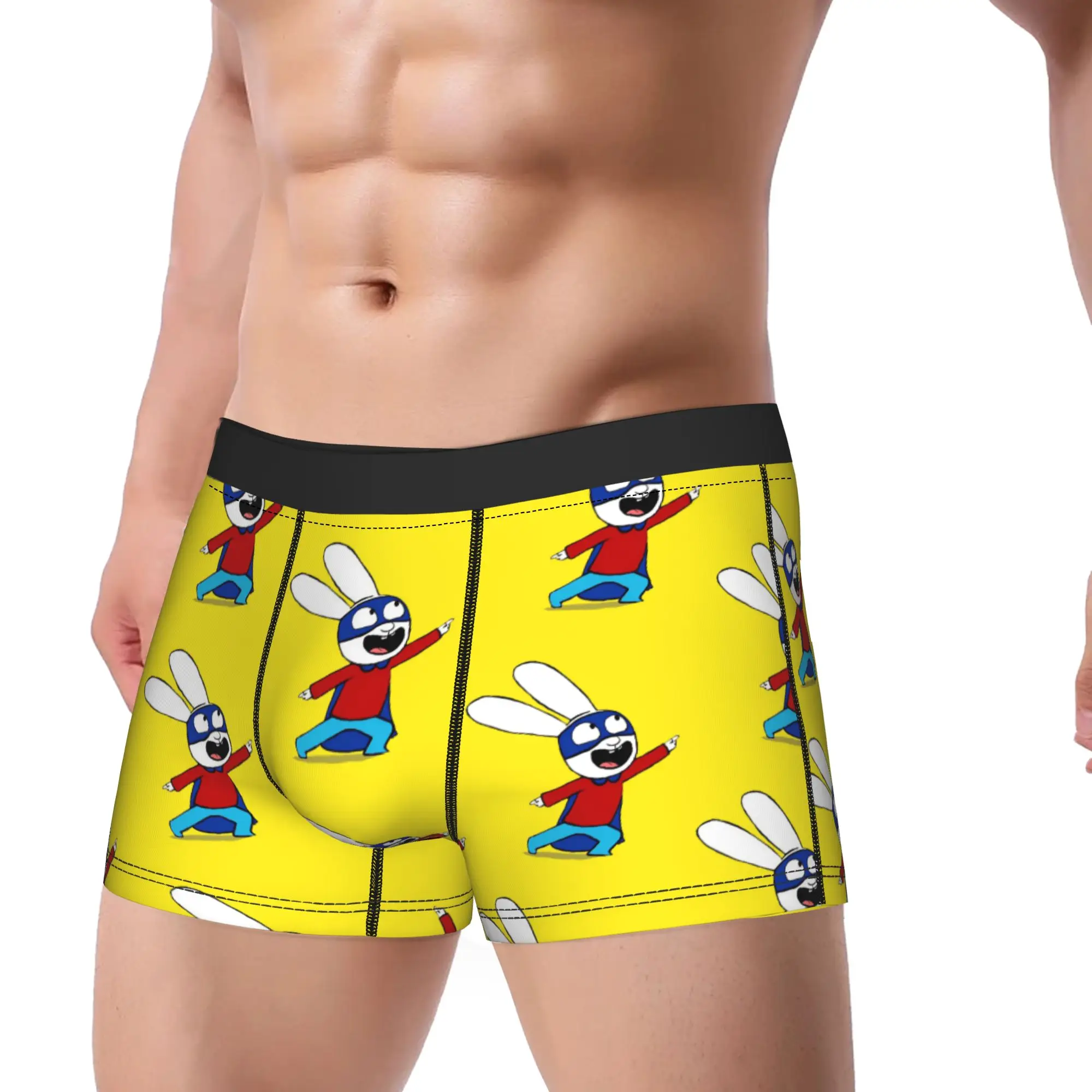 Men Simons Rabbit Boxer Briefs Shorts Panties Soft Underwear French Cartoon Homme Fashion S-XXL Underpants