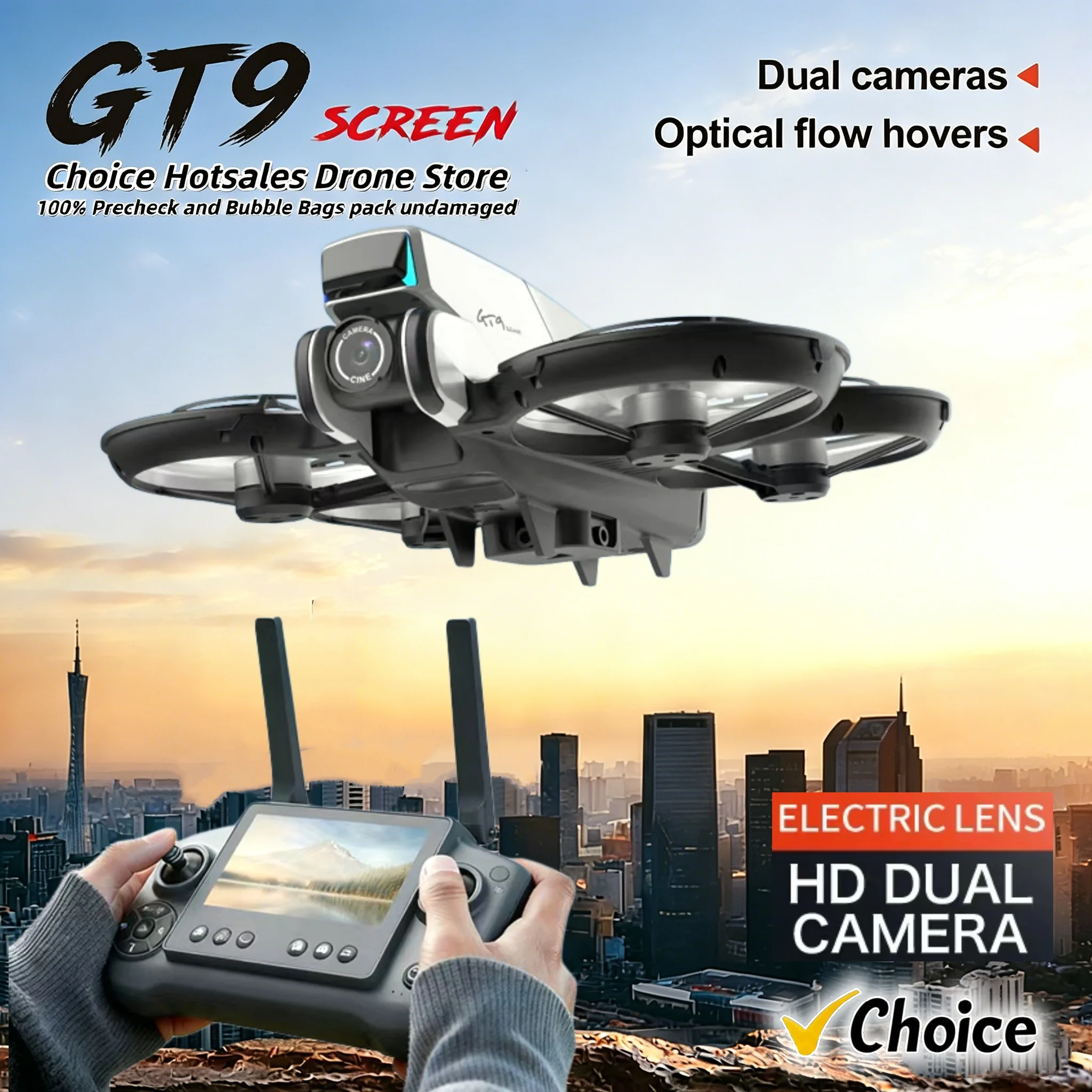 

Новый FPV-дрон GT9 с экраном 4,3 дюйма, 2,4 ГГц, 6 каналов, бесщеточный двигатель 1503 4000KV, 143 г, без регистрации, EIS, стабилизация изображения, оптический поток, WiFi, радиоуправляемый квадрокоптер