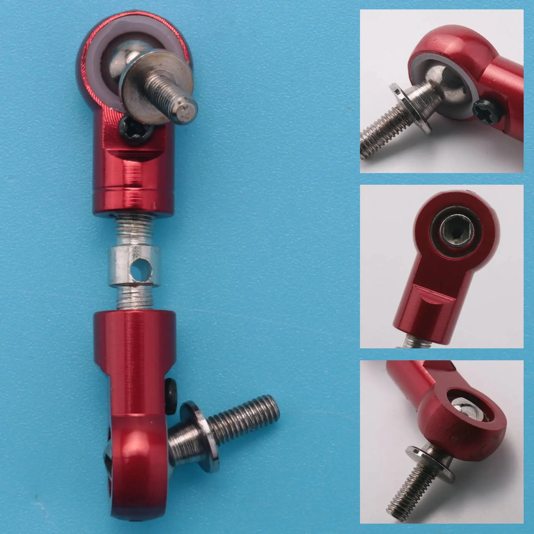 Braccio Servo dello sterzo con tirante CNC per 1/5 HPI ROFUN ROVAN KM-arancione rosso