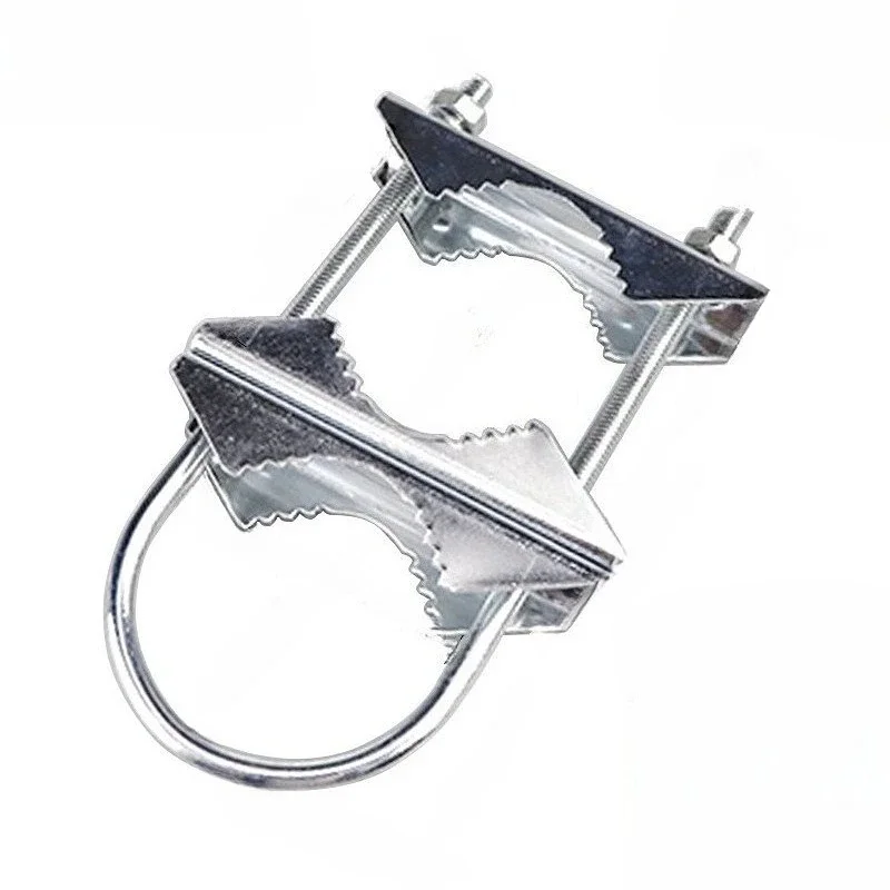 1PCS Antenna Mast Clamp V Jaw Block with U Bolts for TV Ham Radio Starlink Outside Antenna Sturdy Mast to Mast Mounting Hardware