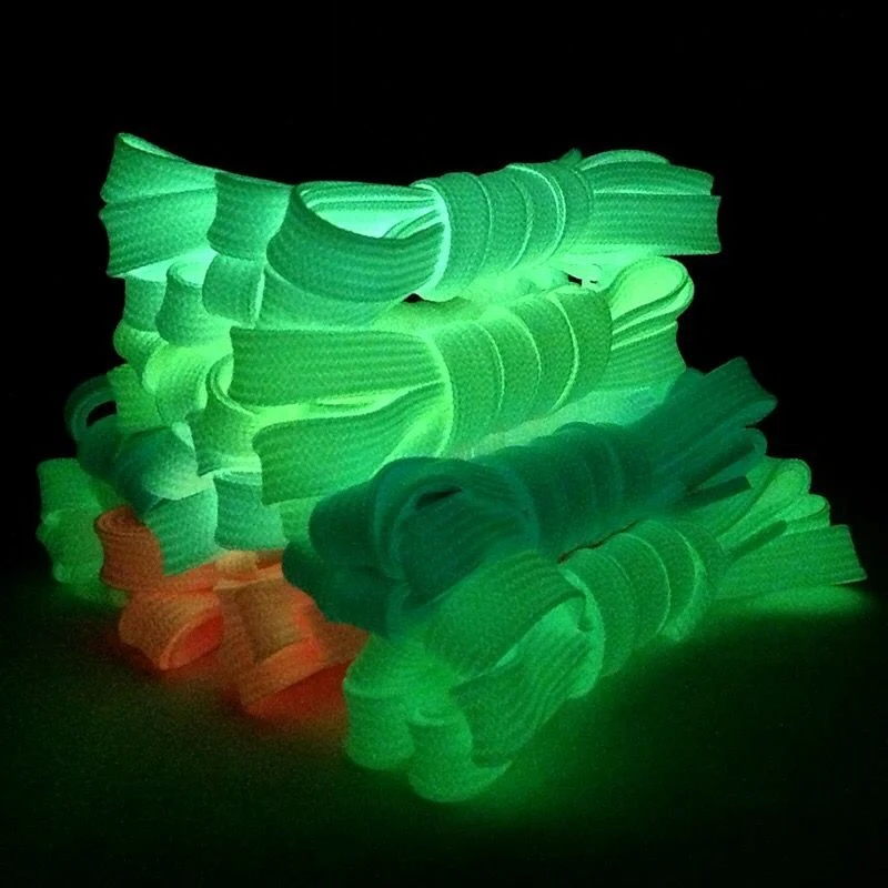 1 par Cadarços Luminosos Esportes Sapatos Rasos Atacadores Crianças Adulto Noite Fluorescente Brilham No Escuro Cadarço 80/100 /120/140 cm YG-2