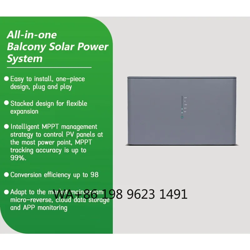 800w Solar Micro Inverter All in One Balcony Solar Panel System Plug and Play With Battery