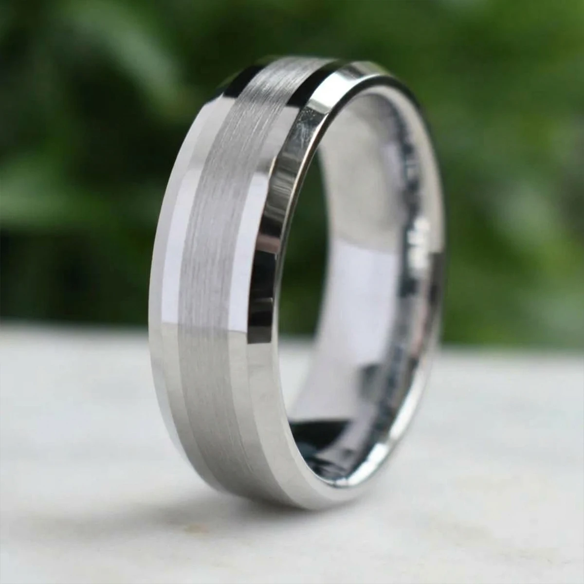 8/6MM Silver Tungsten Carbide Couple Wedding Bands Fashion Minimalist Engagement Daily Promise Rings Comfort Fit US Size 7-13