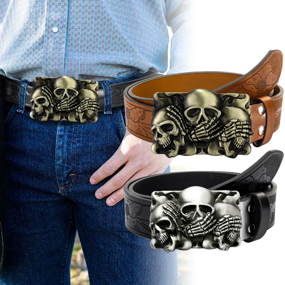 Damen Herren Westerngürtel Cowboy Cowgirl Country Gürtel für Jeans Hosen Weihnachtsgeschenk