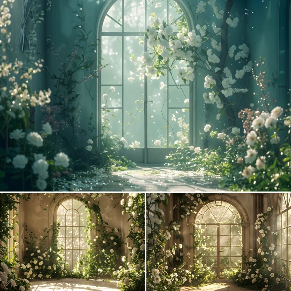 

Interior Flower Background Window Floral Adult Birthday Party Wedding Maternity Portrait Photography Backdrop Decor Photo Studio