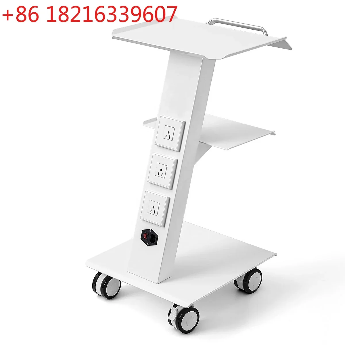 YAO High Quality Medical Mobile Metal Dental- Clinic- Cart Trolley Cart with Built-in Socket