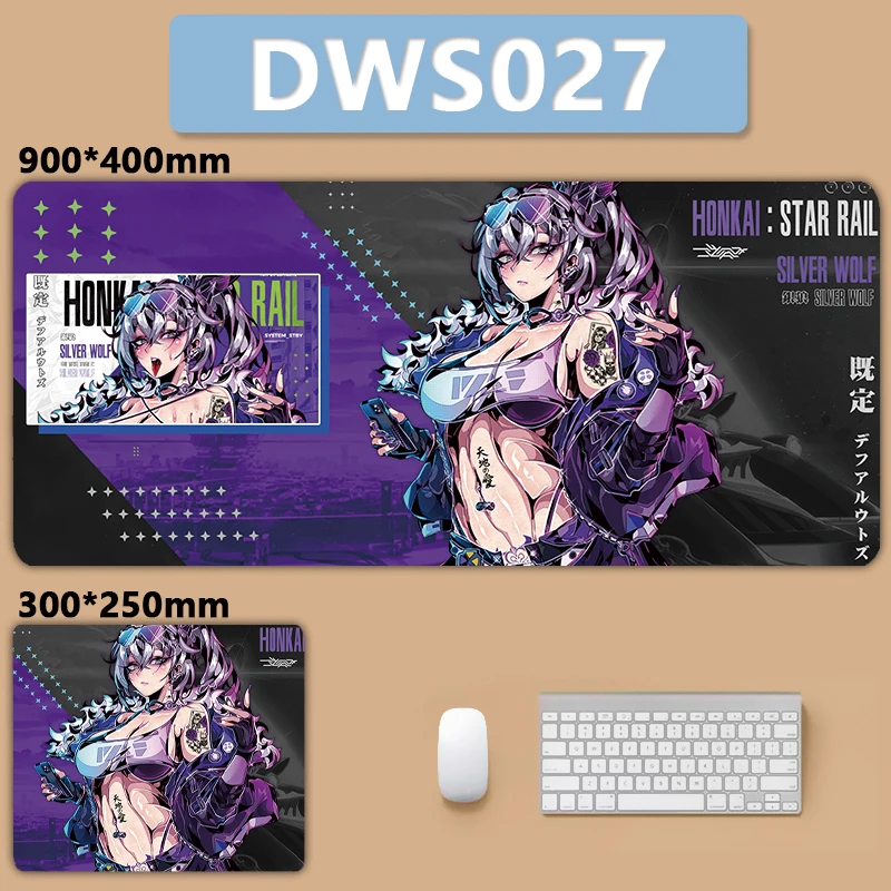 Anime japonês Non-Slip Grande Mouse Pad, Sexy Hot Girl Gaming Gamer, Slicone, Computador, Laptop, Teclado Do Escritório, Esteira De Mesa, Mousepad, XXL