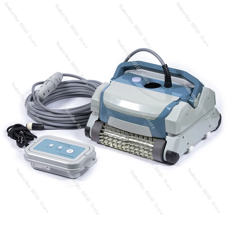 Limpiador Automático de Piscinas Robótico para Escalar Paredes, Robot Aspirador con Cable de 130W de Succión para Fondo y Paredes de Piscinas