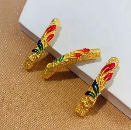 

999 real gold charms 24k pure gold pipes gold jewelry accessories