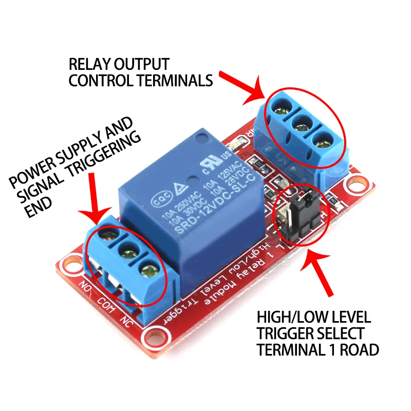 High and Low Level Trigger 1 Channel Relay Module interface Board Shield For PIC AVR DSP ARM MCU Arduino low leve 5V 12V 24V