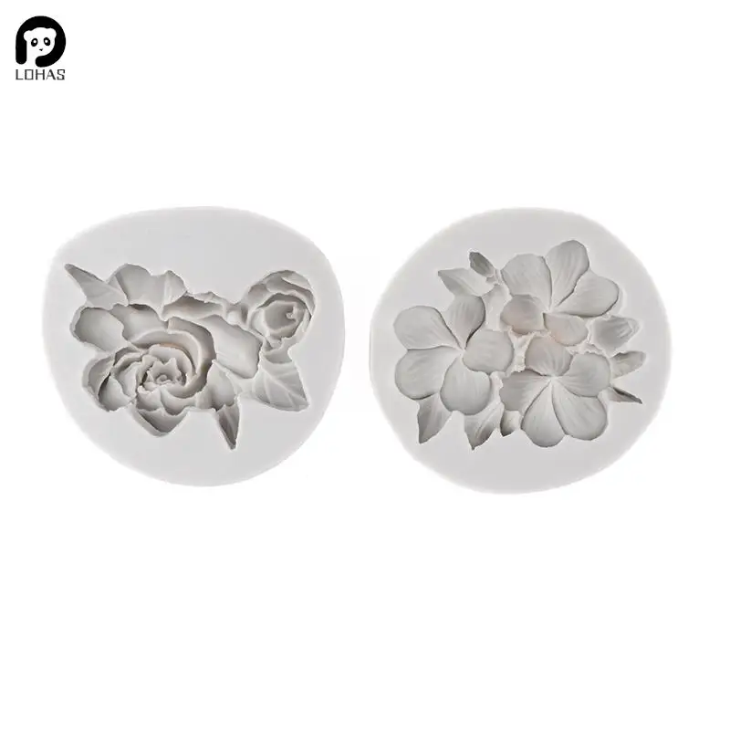 Flower Shape Silicone Cake Mold Gardenia Plumeria Rubra Soap Fondant Molds Cupcake Jelly Candy Chocolate Decoration Baking Tool