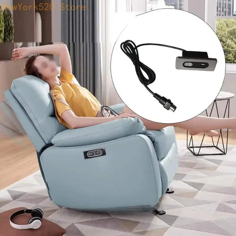 N84C أريكة تحكم أريكة كهربائية يدوي تبديل زر التحكم في اليد مع منفذ USB لسرير تدليك كرسي الرفع