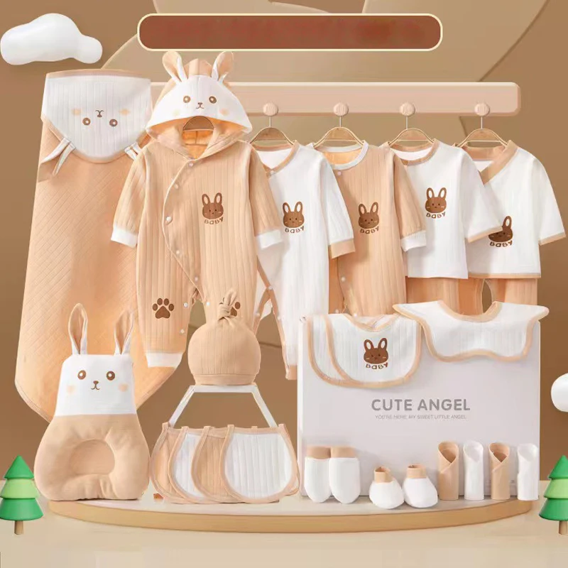 22/24/26 Pieces/0-3Months Newborn Baby Clothing 100% Cotton Kids Clothes Suit Unisex Infant Boys Girls Rabbit Clothing Set