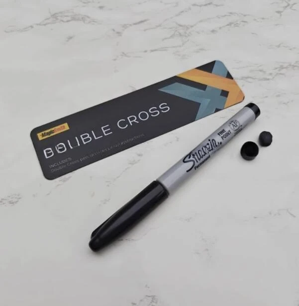 Double Cross (1 X Stamper + 1 Heart Stamper) Magic Tricks Ink Vanishes Magia Magician Close Up Illusions Gimmick Mentalism Prop