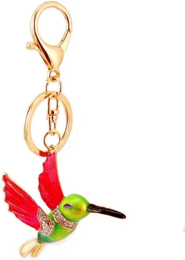

One Pack Cute Birds Little Kingfisher Animal Colorful Rhinestone Car Key Chain Ring Gift Gift Bag