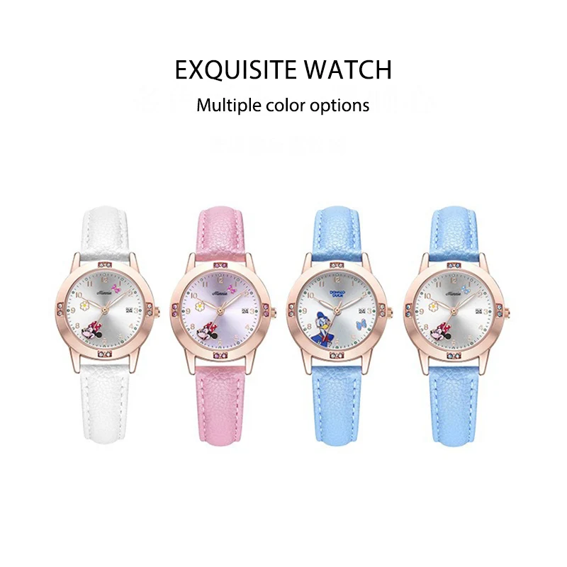 Disney Minnie Girls Watches for Women Cute Anime Donald Duck Children Clock Toys Exquisite Accessories relogio infantil