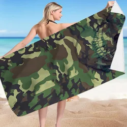 Asciugamano da spiaggia mimetico militare mimetico Asciugamano morbido super assorbente geometrico per bagno Spiaggia Cucina Palestra Asciugamano per yoga per bambini