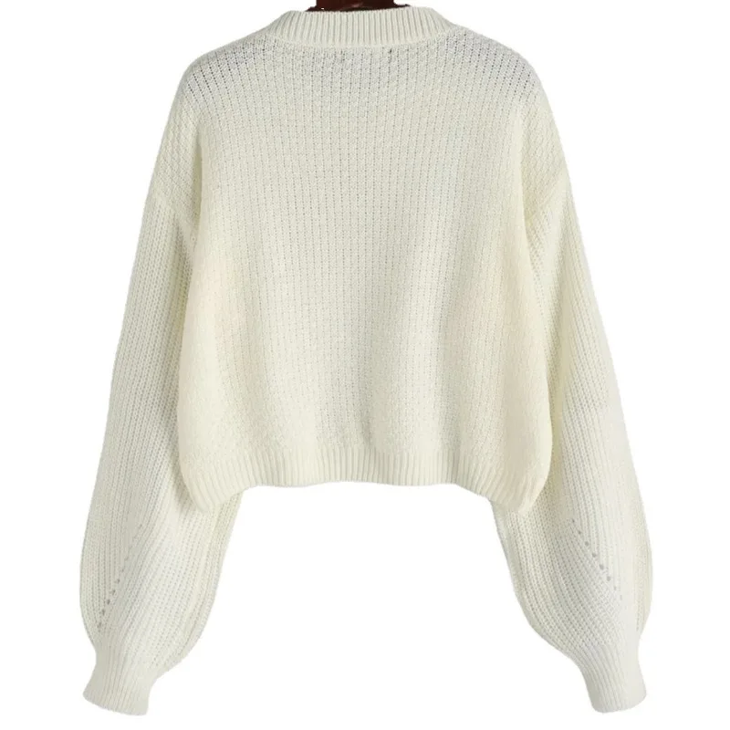 Autumn Simple O Neck Pullovers Sweaters Women Vintage Solid Loose Knitted Sweater Winter Casual Soft Warm Knitwears Tops 28482