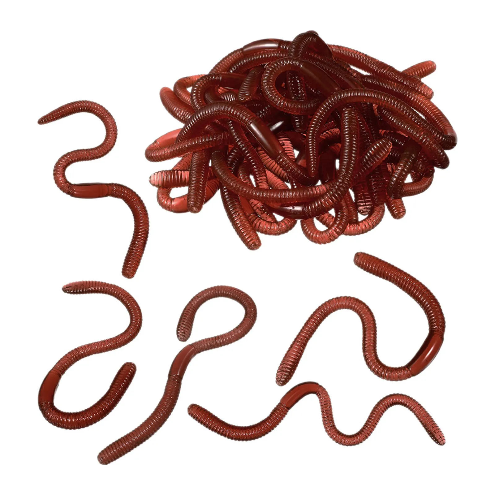 

30Pcs Fake Earthworms Sticky Elastic Prank Props Horror Party Halloween April Fools Trick Scary Realistic Simulation Earthworms