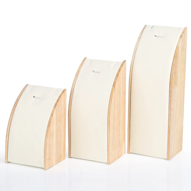 

New 3pc Fashion Arc-shaped Jewelry Display Stand Pendant Wooden Multiple Necklace Easel Showcase Holder for Ladies' Favourite