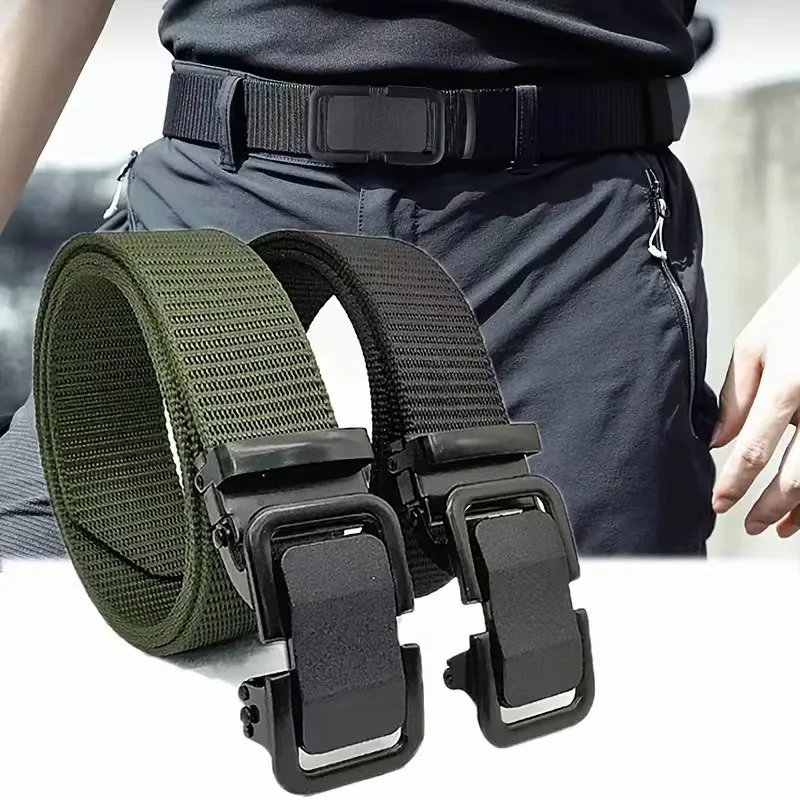 Men's Waist Belt, Outdoor Military Training, Casual Versatile Tactical Pants Belt, Fashionable Automatic Buckle Belt
