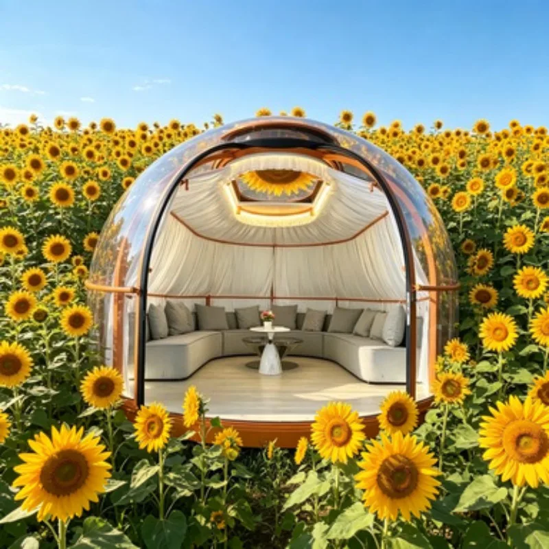 Prefab Bubble House Dome Starry Sky Glamping Tent 3m 5m 8m PC Transparent Geodesic Dome for Outdoor Camping Hotel Sale