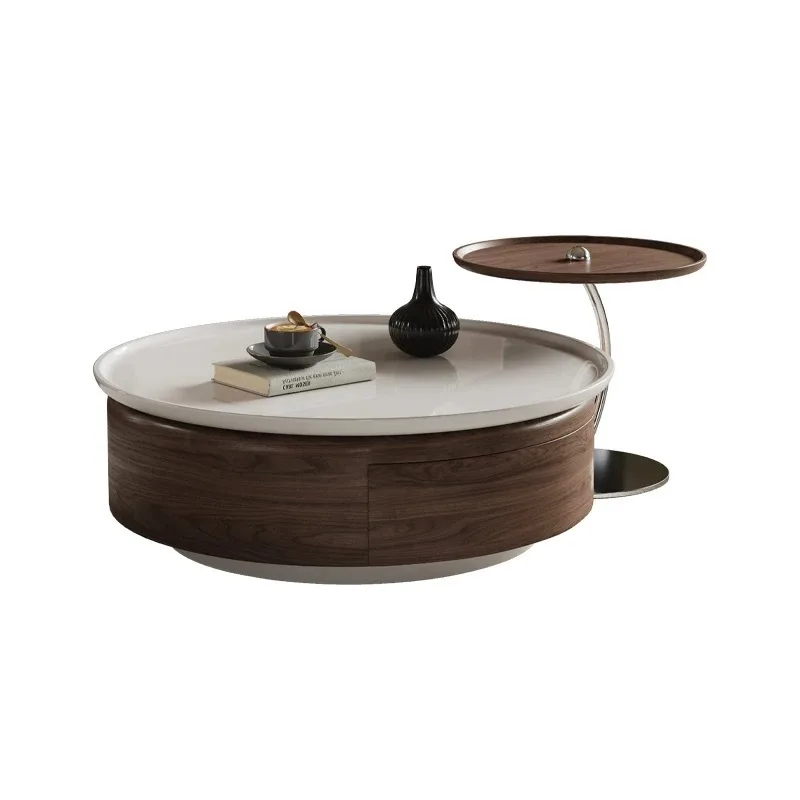 LLMM round walnut skin art antique light luxury living room household small apartment