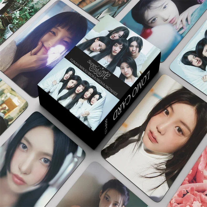 album idol girl illit novo album cartao lomo impresso hd super real yunah minju moka wonhee iroha fas coletam presentes 55 pcs 01