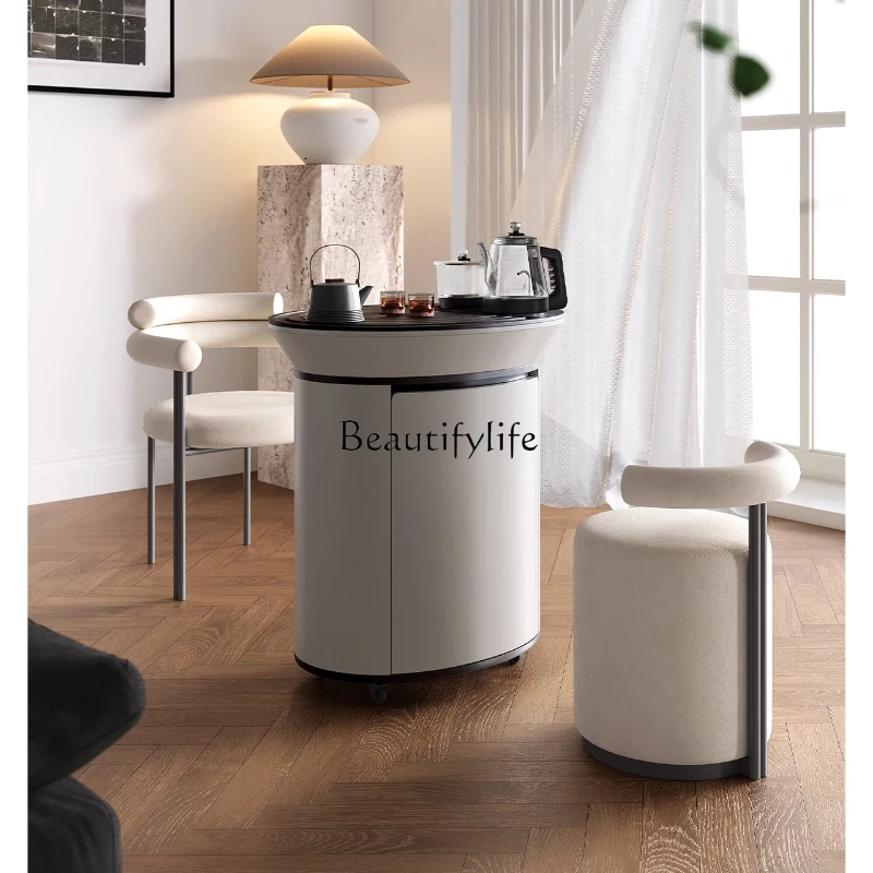 

Mobile tea table home 2025 new balcony tea table Italian minimalist coffee table