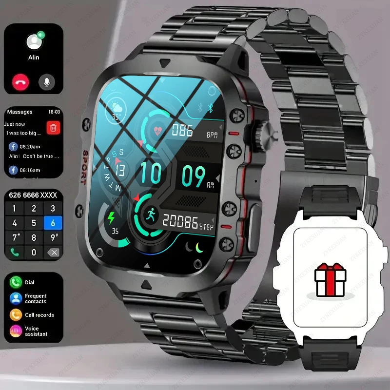 

2024 New Men Smart Watch Bluetooth Call AI Voice 100+ Sport Modes 420mAh Big Battery Sport Waterproof SmartWatch For Android IOS