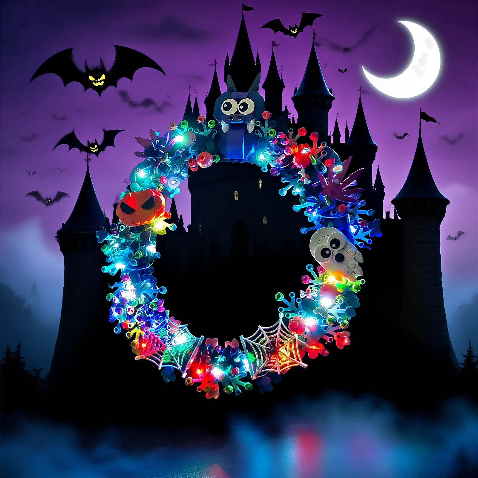 

LYBMTWF LED Lighting Kit Compatible with Lego 40825 Halloween Wreath Model (NOT Include Model Bricks)