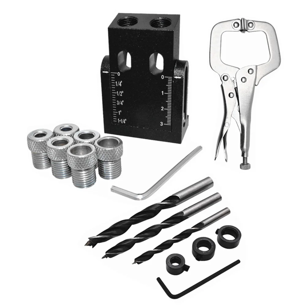 

Bit Carpentry Woodworking Dowel Jig Drill Angle Guide Locator Hole Press Centering Punch