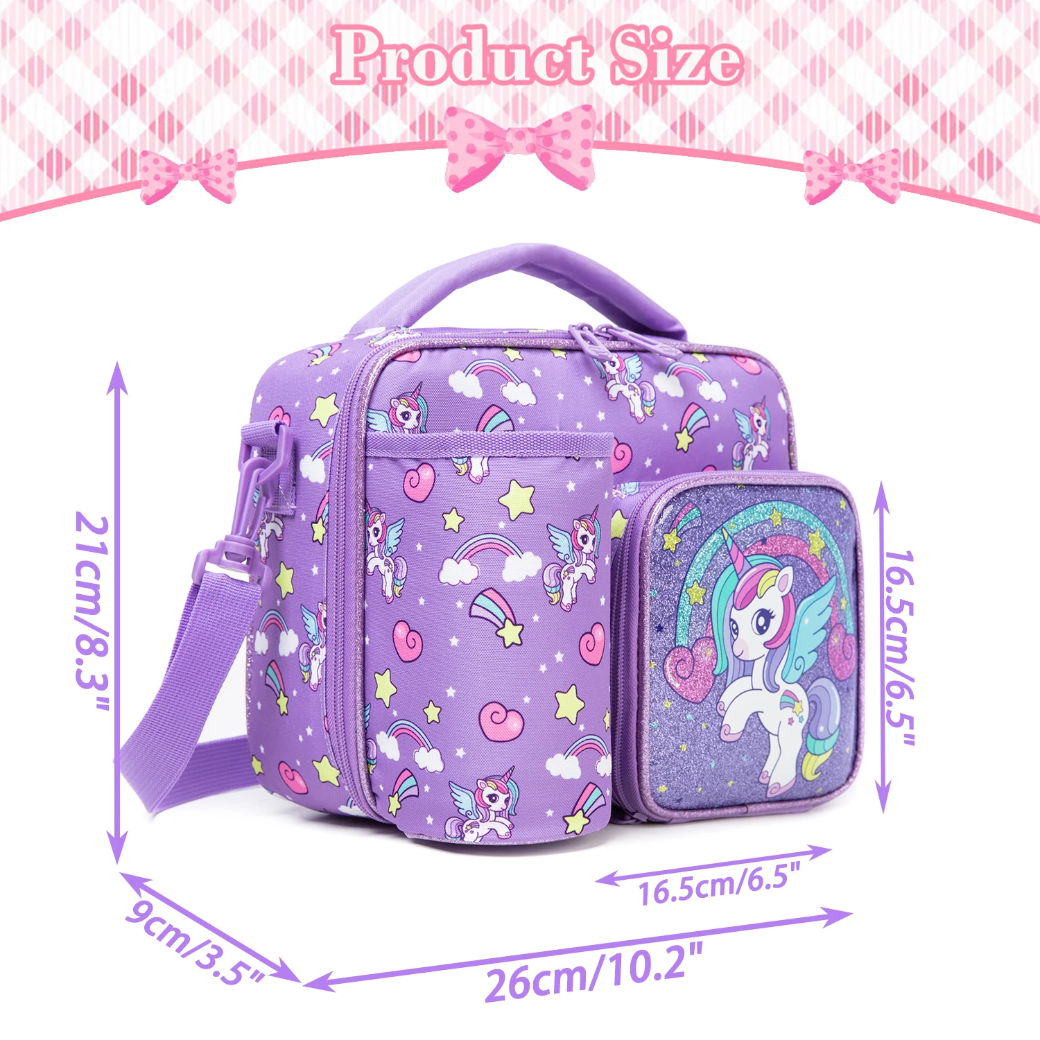 Cute Style Lunch Bag for Elementary and Middle School Students and Teenagers, with Large Capacity