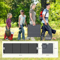 CTOLITY 200W ETFE Foldable Solar Panel Waterproof 20V IP67 For Portable Power Station/Generator Outdoor Travel Camping
