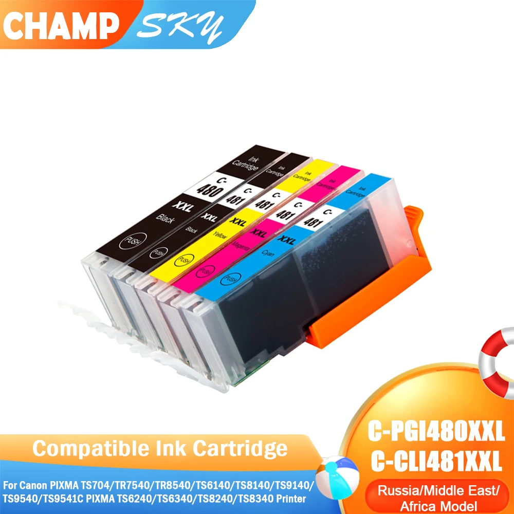 

PGI-480 PGI480 480XXL 481XXL 481XL CLI 481 Compatible InkJet Ink Cartridge for Canon PIXMA TS704 TS6140 TS9540 TS8140 Printer